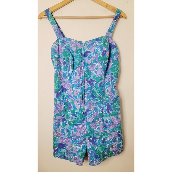 Vintage Ceeb Swim Romper Modest Swimsuit Size 12‎ Onepiece Swimsuit 80s 90s